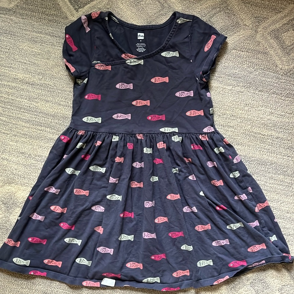 COPY - Tea Collection wrap neck dress with fish print